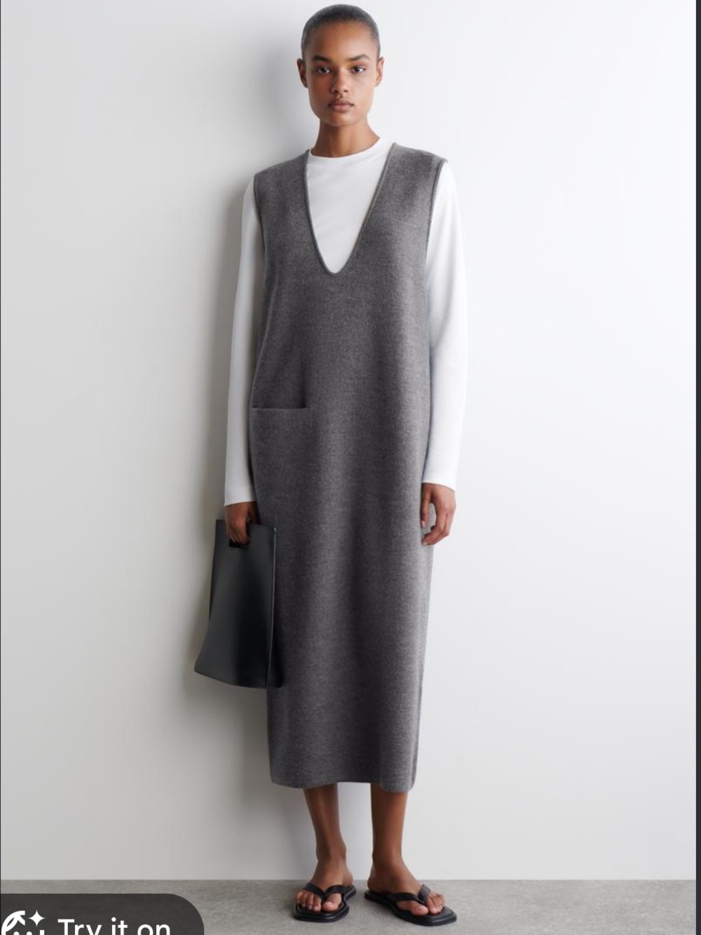 Cos Boiled Wool Midi Dress